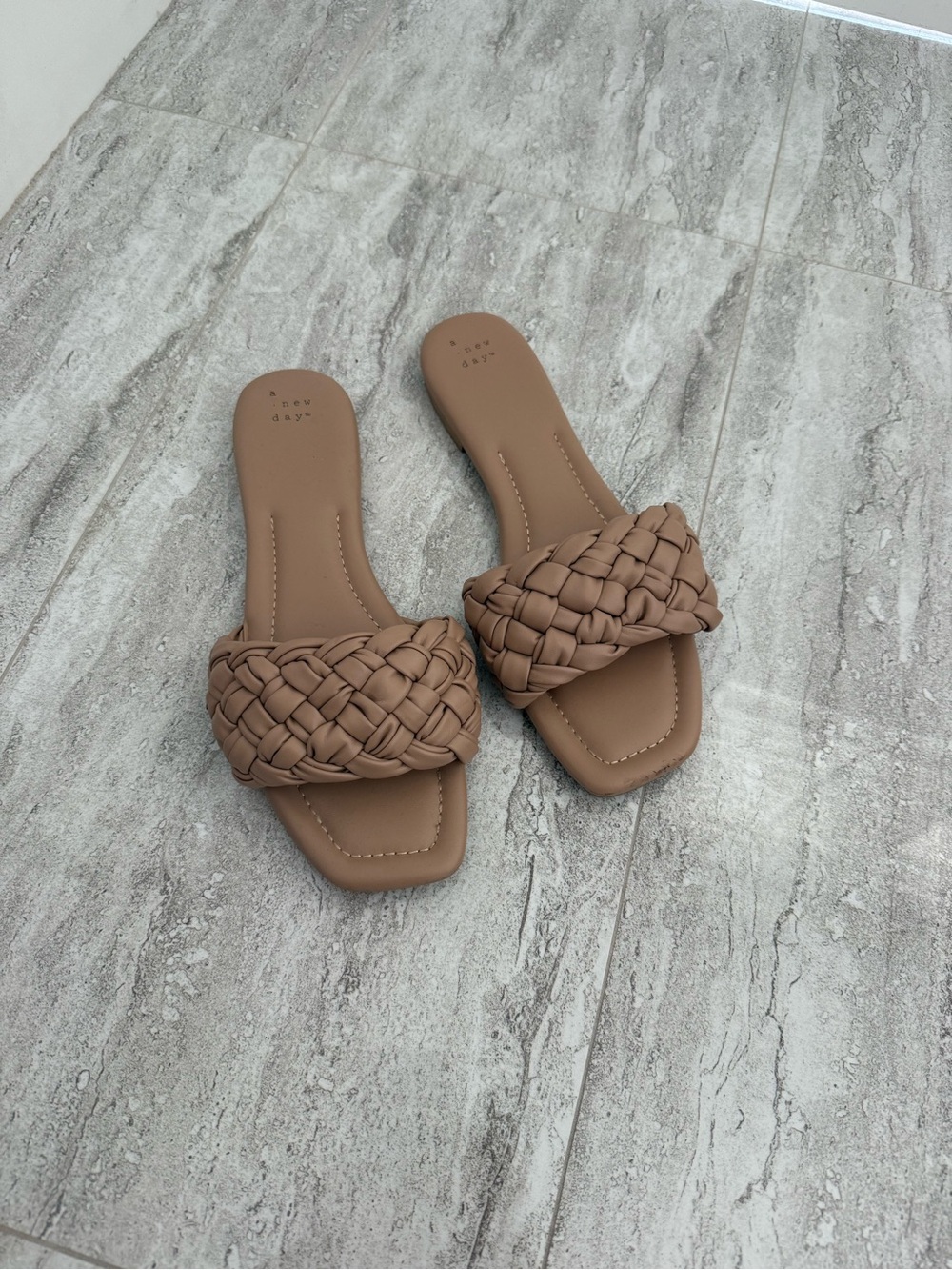 a new day Braided Slide Sandals in Brown